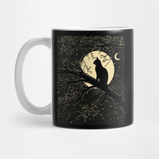 Cat Starry Night Reflection Mug